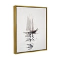thumbnail image 5 of Stupell Industries Tranquil Sailboat Vessel Floating Lone Ocean Reflection Painting Metallic Gold Floating Framed Canvas Print Wall Art, Design by Lettered and Lined, 5 of 6