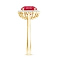 thumbnail image 3 of Rosec Jewels Certified Lab Grown Ruby Engagement Ring with Halo - Round Ruby Diamond Ring for Women (2 Carat, AAAA Quality), 14K Yellow Gold, US 6.50, 3 of 8