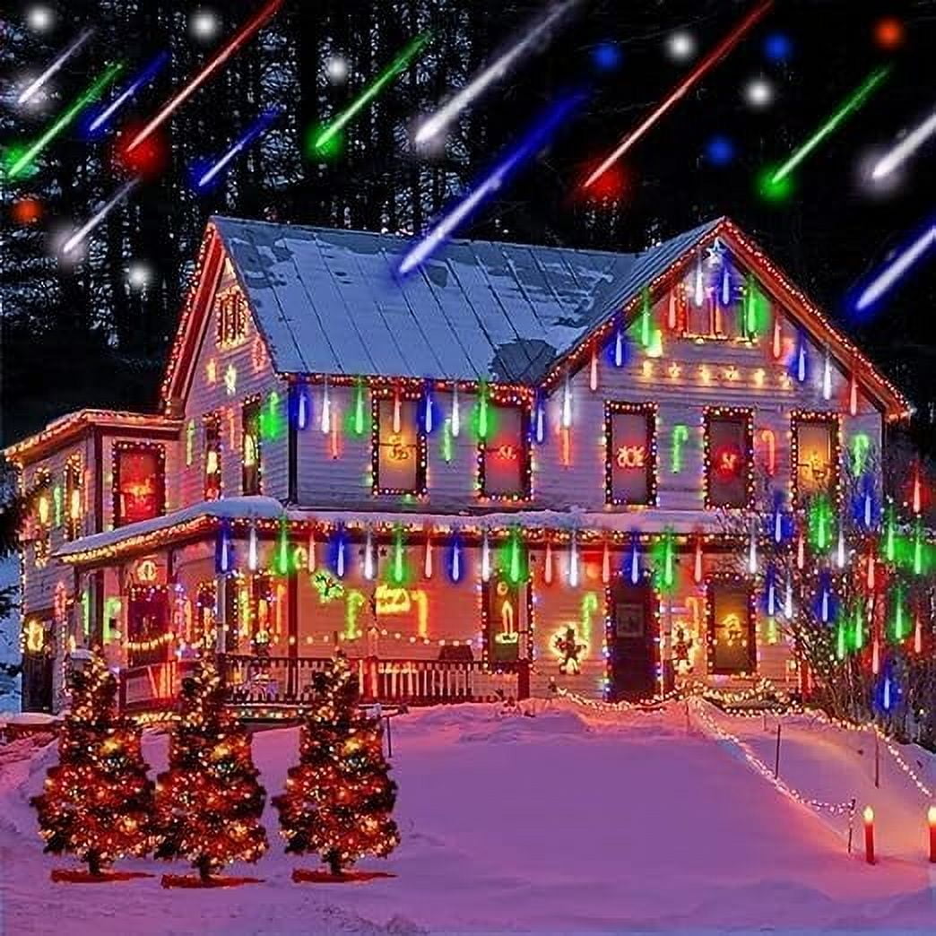 LED Outdoor String, Rain Lights,Meteor Lights,Meteor rain Lights 30cm 10 Tube Solar rain Lights with for Christmas Parties Wedding Christmas Tree