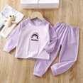 thumbnail image 2 of CAUYDY Kids Boy Pajamas Sleepers for Child Long Sleeve Shirt and Pants 2Pcs Comfy Outfits Set Boys Fall Winter Clothes 5T 6T 7T 8T 9T 10T Sizes 5-6 Years,Purple, 2 of 4