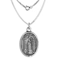 thumbnail image 3 of Sterling Silver Blessed Virgin of Loreto Medal Pendant Oxidized finish Oval 1 inch, 3 of 4