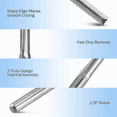 thumbnail image 1 of 20Pcs 2 Flute Router Bits 3.175mm Straight Slot Tungsten Steel Milling Cutter for Wood Plastic, 1 of 5