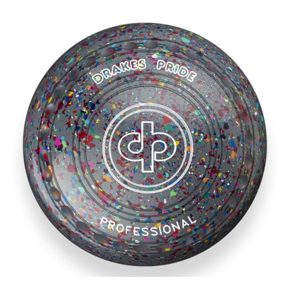 Drakes Pride Professional Bowls - gray Harlequin, Gripped, Size 3, Heavy