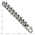 thumbnail image 2 of Auriga 925 Sterling Silver Ruthenium/Antiqued Brushed Curb Link Bracelet 8.5inch for Women, 2 of 5