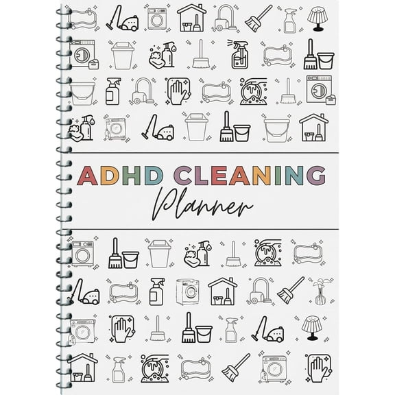 ADHD Cleaning Planner,ADHD Planner, Reusable Adhd Cleaning and Organizing Planners for Adults Women,Notebook for Home Management Routine Tracking & Family Cleaning Tasks (White)