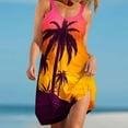 thumbnail image 2 of Womens Sundresses for Summer Casual, Women's Fashion Sexy Vintage Round Neck Sleeveless Printing Party Dresses Sleeveless Swing Dress Beach Swimsuit Cover Ups with Pockets 5 Dollars, 2 of 4