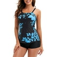 thumbnail image 2 of 2 Piece Tankini Swimsuit for Women High Neck Ruched Tummy Control Top with Boyshorts Bathing Suits, 2 of 5
