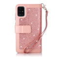 thumbnail image 6 of Dteck Wallet Case For Samsung Galaxy A51 (4G), Luxury Glitter Bling PU Leatether Zipper Purse Wallet Case with Built-in 9 Card Slots / Hand Strap, Pink, 6 of 6