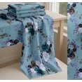thumbnail image 6 of Soimoi Blue Cotton Voile Fabric Leaves & Peony Floral Printed Fabric 1 Yard 56 Inch Wide, 6 of 7