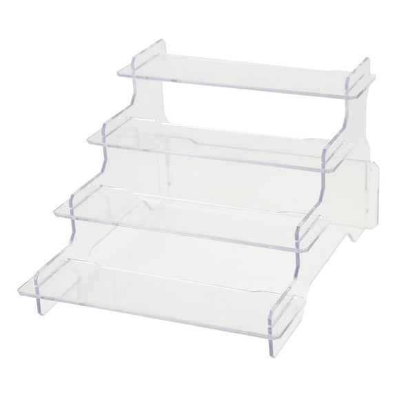 Yardwe Transparent Plastic Riser Shelf Four Tier Detachable Model Display Stand for Storage and Organization