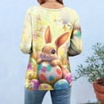 thumbnail image 4 of Qingpeng 3/4 Sleeve Easter Shirts for Women Cute Bunny Egg Print Crewneck Tunic Tops Spring Summer Blouse Tops Size S-5XL, 4 of 7