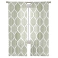 thumbnail image 2 of Geometric Watercolor Moroccan Texture Sage Green Tulle Drapes for Living Room Bedroom Sheer Window Curtains Hotel Voile Curtains, 2 of 7