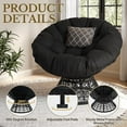 thumbnail image 6 of Indoor Papasan Chairs with Thick Tufted Cushions and Frame, Swivel Wicker Ergonomic Lounge Reading Chairs for Living Room, 6 of 9