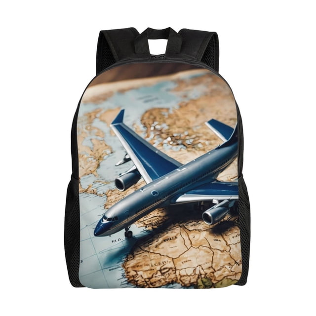 Fotbe Airplane World Map Adventure Mochila de Viaje para Laptop, Mochila Ejecutiva Delgada y Resistente 15.6"