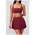 thumbnail image 4 of PISONIC 2 Piece Tennis Dresses for Women High Waisted Pleated Skirt Sets Workout Sports Bra Golf Outfits, 4 of 8
