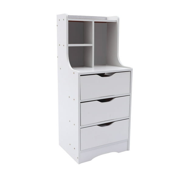 TFCFL Tall White Nightstand 3 Drawers Side Stand Storage Cabinet Night Stand Organizer Bedside Tables