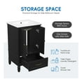 thumbnail image 4 of GDF Studio 20" Bathroom Vanity with Sink, Drawer, Magnetic Door Stopper and Adjustable Foot Pads, Black, 4 of 9