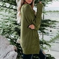 thumbnail image 4 of Lilgiuy Women's Solid Color Cardigan Wool Sweater Pocket Recreational Long Sleeve Tops Army Green，4 Winter Fashion 2022, 4 of 5