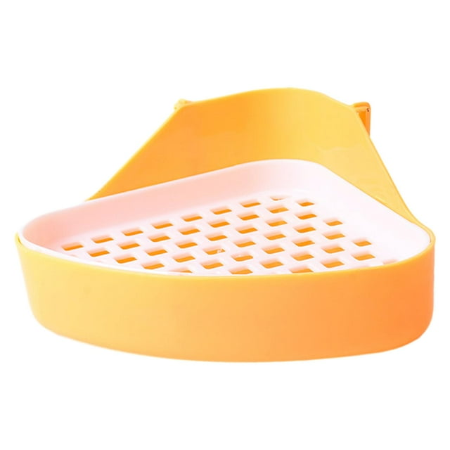 Inodoro para mascotas, orinal, entrenador, bandeja para orinar, bandeja de descarga, cacerola para arena de conejillo de indias, cajas de arena para amarillo