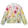 thumbnail image 4 of Jackets for Women Winter Coat Jackets Flannel Stand Collar Jacket(Watercolor Wildflowers Spring Summer,Size:S-4XL), 4 of 7