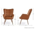 thumbnail image 6 of Alden Design Mid-Century Modern Faux Leather Wingback Accent Chair, Brown, 6 of 11