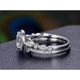 thumbnail image 5 of 2 Carat Halo Moissanite and Moissanite Bridal Ring Set with 18k Gold Plating, 5 of 6