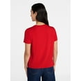 thumbnail image 4 of Time and Tru Women's Boxy Tee with Short Sleeves, Sizes XS-XXXL, 4 of 6