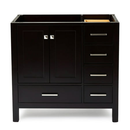 Ariel A037s-L-Bc Cambridge 36" Single Free Standing Wood Vanity Cabinet Only - Brown