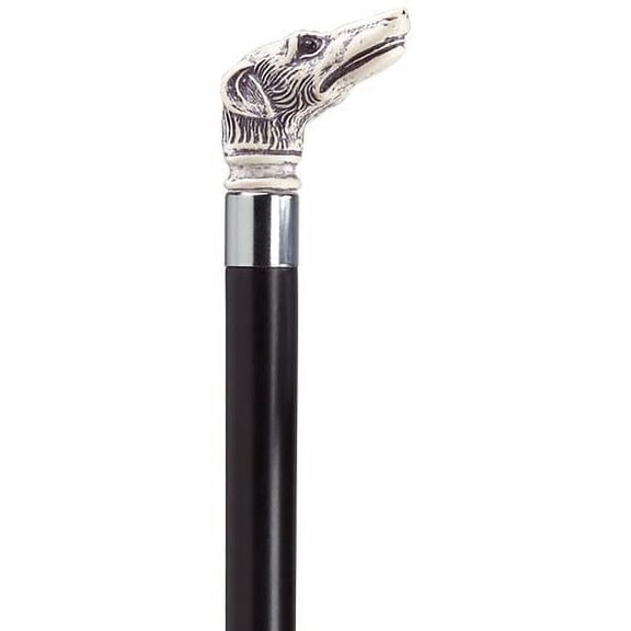 Walking Cane Scrimshaw Unisex Whippet Dog Head Cane Black Shaft