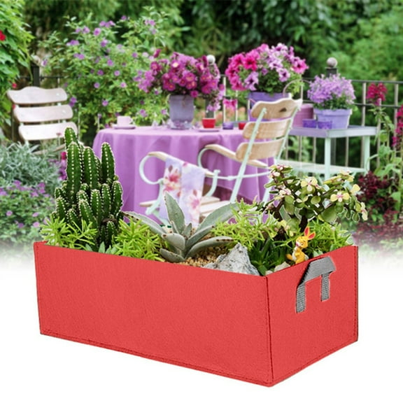 Kiplyki Fabric Raised Garden Bed Rectangle Breathable Bag