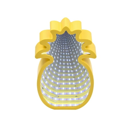 

BESTONZON Yellow 3D Tunnel Lights Pineapple Shape Double-Sided Mirror Lamp Holiday Lighting Party Decoration Night Lamp without Battery (Warm White Light)