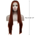 thumbnail image 2 of Unique Bargains Lace Front Wigs for Women 24" Wine Red Long Straight Hair with Wig Cap Comb, 2 of 6