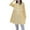 Yellow, variant on Kilaqueen Plus Size Maternity Dress Long Sleeve Crew Neck Pleated Pregnancy Shirt Trendy Loose-Fit Dresses