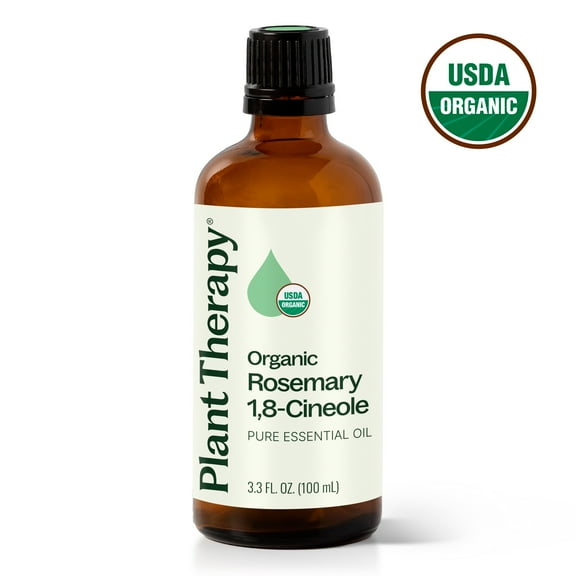 Plant Therapy Rosemary Essential Oil, 100% Pure, USDA Certified Organic, Undiluted, 100 mL (3.3 oz)