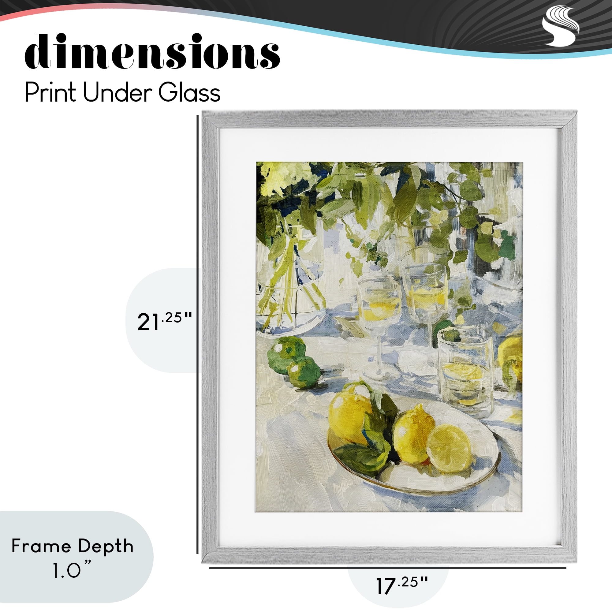 Stupell Industries Meringue Lemons Table Spread Gray Framed Print Under Glass, design by Annabelle Hall
