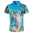 thumbnail image 5 of Camisas hawaianas con estampado 3D de dinosaurios y gatos divertidos para hombre, camisas hawaianas de manga corta con botones para vacaciones tropicales, ropa de calle, 5 of 5