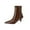Brown, variant on Lovzfmll Ankle Boots for Women, Metallic Ankle Pointed Toe Mid Heel Side Zipper, Mid Heel Pointy Toe Chelsea Leather Boots Fall Brown Boots