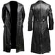 thumbnail image 1 of Men's Classic Officer Military Black Leather Long German Trench Coat, 1 of 4