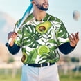 thumbnail image 6 of Balery Watercolor Green Tropical Baseball Jersey for Men Casual Button Down Shirts Short Sleeve Active Team Sports Uniform-Medium, 6 of 9