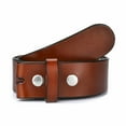 thumbnail image 2 of 38mm Mens Solid Strap Genuine Leather Belt Replace Without Pin Buckle Snaps, 2 of 2