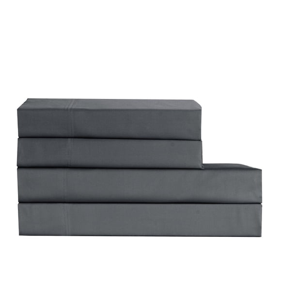 Intuition 4-Piece 100% Egyptian Cotton Sheet Set - 600 TC - Queen - Charcoal
