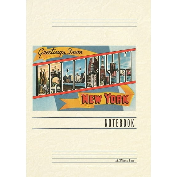 Vintage Lined Notebook Greetings from Brooklyn, New York, (Paperback)