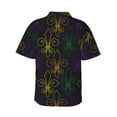 thumbnail image 3 of Haiem Mardi Gras Carnival Printed Hawaiian Shirt for Men - Men’s Casual Beach Summer Shirts - Stretch Fabric with Modern Fit-Large, 3 of 9
