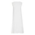 thumbnail image 5 of Wycnly Summer Dresses for Women Casual Solid Cotton Linen Plus Size Loose Pocket Tank Dresses 2025 Sleeveless Crewneck Plain Long Formal Dress White l, 5 of 6