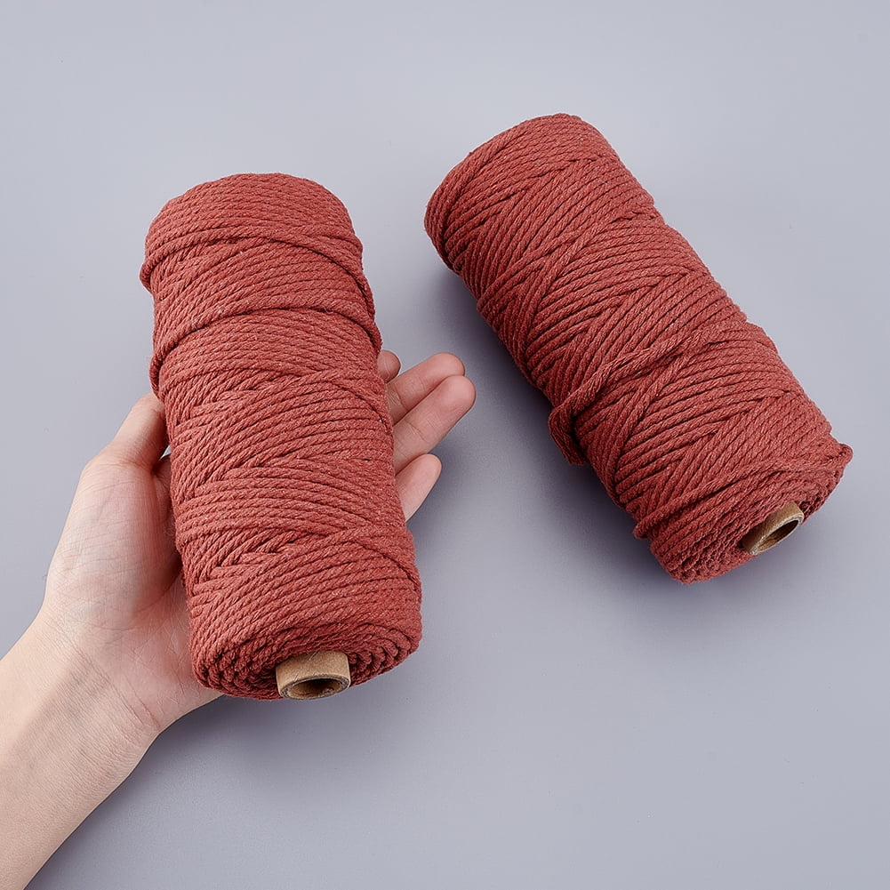 Pandabeadsfindings Rust Red Macrame cord Cotton Crafting Cord - 2 Rolls Value Pack for Handmade Creations