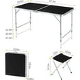 thumbnail image 2 of SUSUZI Portable Folding Table with 4 Chair Seats, Foldable Camping Picnic Desk Table for Beach Picnics and Outdoor Cooking, Aluminium Alloy, 2 of 9