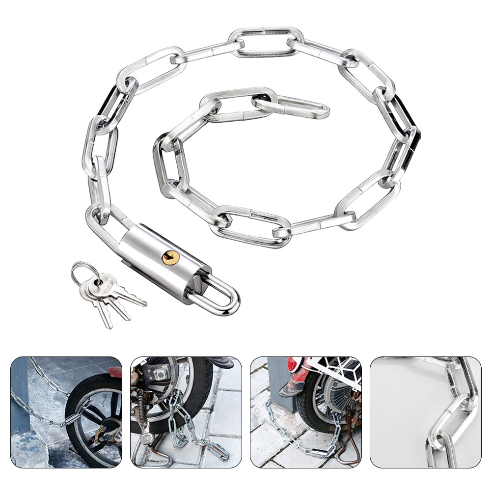 Hemoton 2pcs Bike Lock Motorbike Safety Chain Lock Cut Proof Chain Lock Cycling Outdoor Lock Accessory