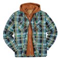 thumbnail image 1 of Awdenio Thickened Cotton Plaid Long Sleeve Loose Hooded Jacket Men's Coat, 1 of 3