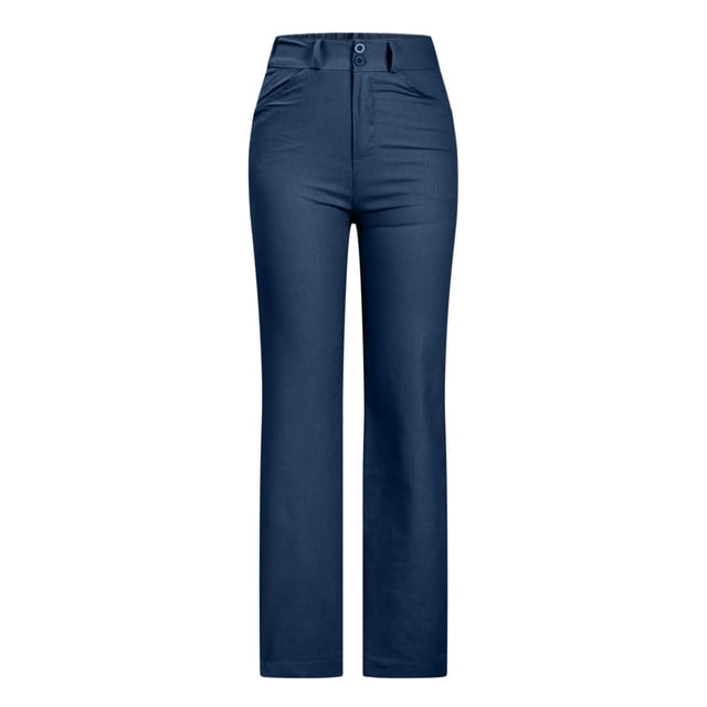 Pantalones de Pierna Ancha Para Mujer, de Moda, Informales, de Color Sólido, Divididos, A Media Cintura, Sueltos, Sin Cinturón, Elásticos, Pantalones Largos de Pierna Ancha Odeerbi ODB131114