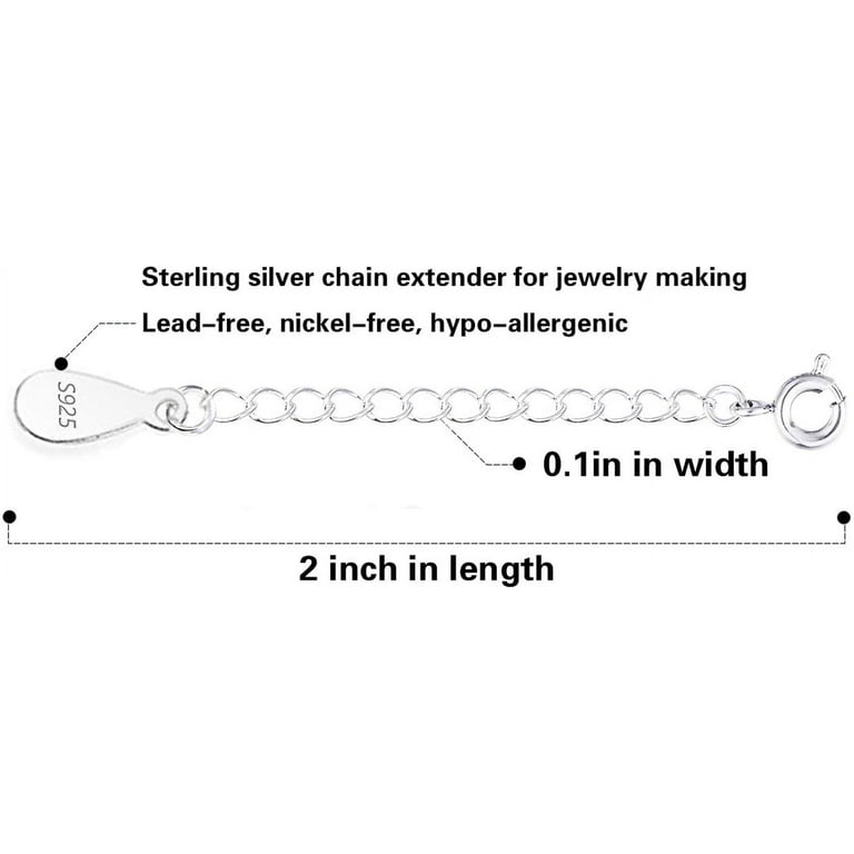 3 Pcs Necklace Extender Sterling Silver Chain Extenders for Necklaces  Bracelets